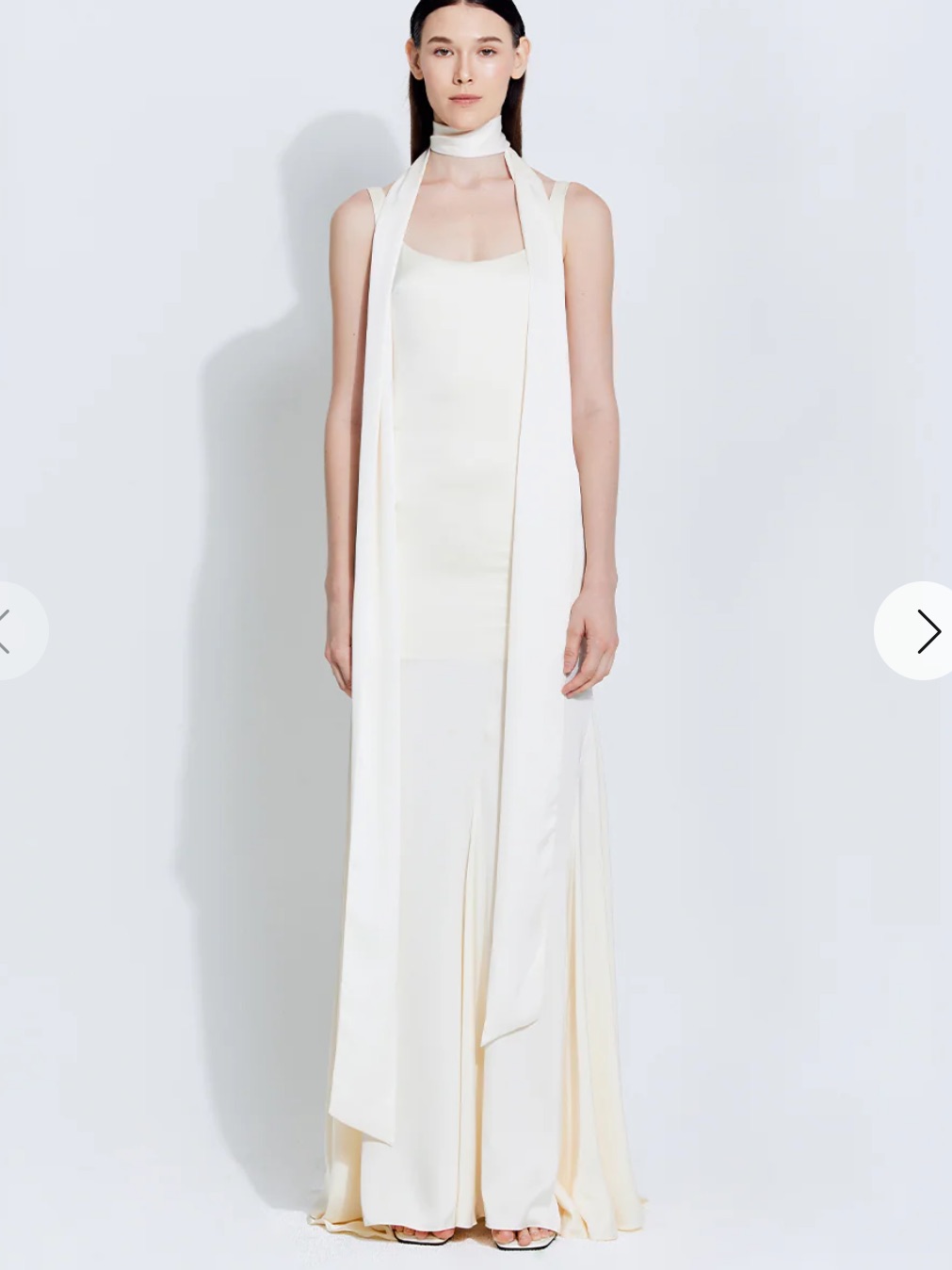 Sirapop Exclusive Stella Satin Dress $645.00 W Long Neck Scarf/ Sash
